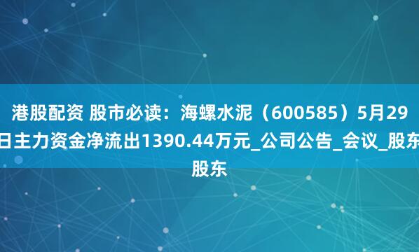 港股配资 股市必读：海螺水泥（600585）5月29日主力资金净流出1390.44万元_公司公告_会议_股东