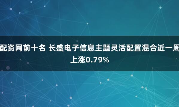 配资网前十名 长盛电子信息主题灵活配置混合近一周上涨0.79%