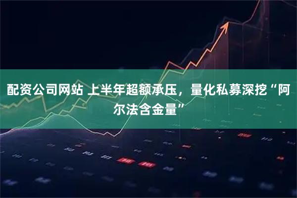 配资公司网站 上半年超额承压，量化私募深挖“阿尔法含金量”